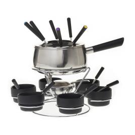 Fondue Inox Para 6 Pessoas+recipientes Giratórios