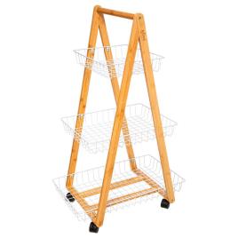 Carrinho de cozinha 3 níveis c/ rodas coleção bl.