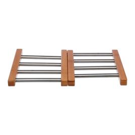 PROTETOR DE TOALHAS EXTENSÍVEL DE BAMBU E INOX