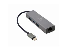 Adaptador Type-C Para RJ45 Gigabit com 3 Portas USB 3.1 Hub