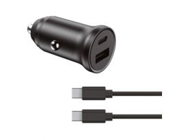 Mobile Tech Cargador Coche 2 Salidas USB/USB-C 20W + Cable USB-C