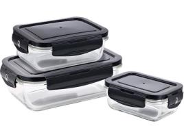 Conjunto 3 Marmitas  BE-0701-BK (Preto - Borosilicato)