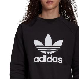 Adidas Originals Sweat com gola redonda, logótipo trevo grande à frente