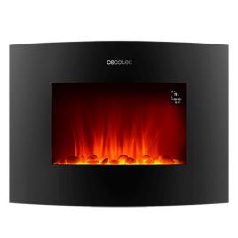 Chaminé Elétrica Decorativa de Parede  Ready Warm 2250 Curved Flames Connected Preto 1000 - 2000 W