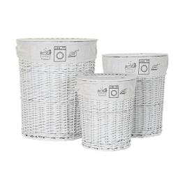 Cesto da Roupa  Poliéster vime (3 pcs) (45 x 45 x 55 cm)