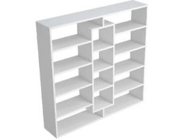 Estante HOMEMANIA Dalia (Branco - Aglomerado Revestido a Melamina - 130 x 27 x 130 cm)