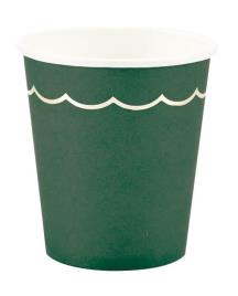 Copos Rebordo Dourado - Verde Escuro