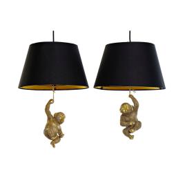 Candeeiro de teto  Dourado Resina 220 V 50 W Macaco (35.5 x 35.5 x 51 cm) (2 pcs)