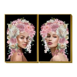 Pintura  Bloemen (80 x 3.5 x 120 cm) (2 pcs)