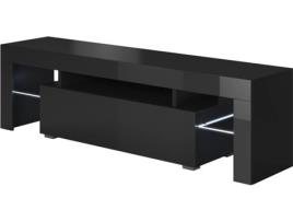 Móvel de TV MÓVEIS BONITOS Unai (160 x 35 x 45 cm - Melamina - Preto)