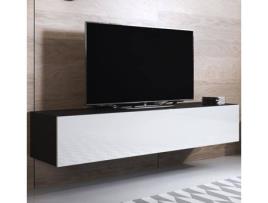 Móvel de TV MÓVEIS BONITOS Luke H2 (160 x 40 x 30 cm - Melamina - Preto e Branco)