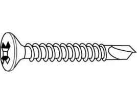 Parafuso CHEMITOOL Autoperfurante Cabeça Embeber Phillips DIN 7504P 6,3x50 Zincado Branco