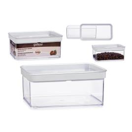 Frasco Hermético Transparente Silicone ABS PS 1100 ml (10,5 x 9 x 21 cm)