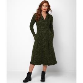 Vestido comprido estampado animal