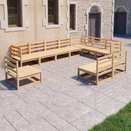 Conjunto de Jardim  com Almofadas (Castanho - Madeira - 70x70x67 cm)
