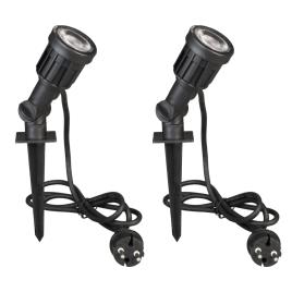 Luxform Holofote LED para jardim Dominica 2 pcs preto LUX9522D.01