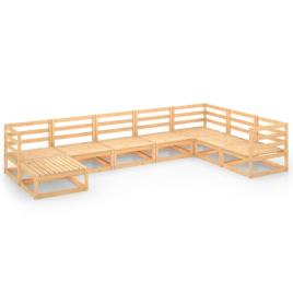 Conjunto de Jardim  8 Peças (Castanho - Madeira - 70x70x67 cm)