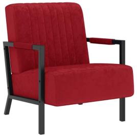 Poltrona  (Vermelho - Veludo - 66 x 84 x 84 cm)