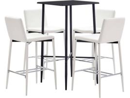 Conjunto de Bar  5 Peças (Branco - Couro Artificial - 45 x 44 x 100 cm)