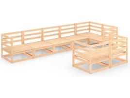 Conjunto de Jardim  com Almofadas (Castanho - Madeira - 70x70x67 cm)