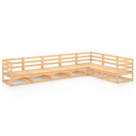 Conjunto de Jardim  7 Peças (Castanho - Madeira - 70x70x67 cm)