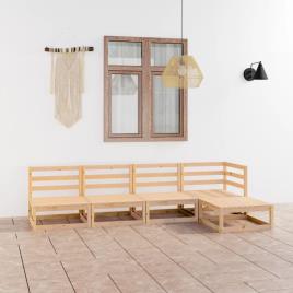 Conjunto de Jardim  5 Peças (Castanho - Madeira - 70x70x67 cm)