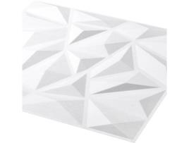 Painéis de Parede WALLART (Branco - Fibra - 12 Peças)