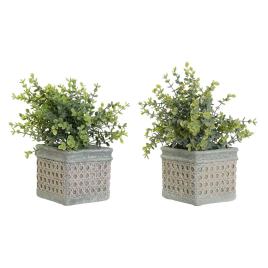 Planta Decorativa  Polietileno Verde Resina (2 pcs) (19 x 19 x 27 cm)