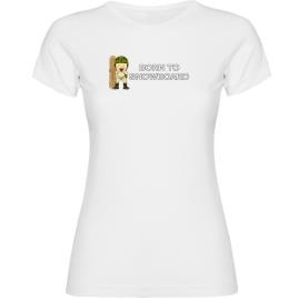 Camiseta De Manga Curta Born To Snowboard XL White
