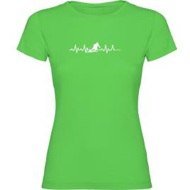 Camiseta De Manga Curta Skiing Heartbeat L Light Green