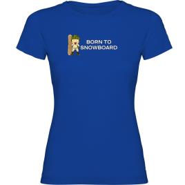 Camiseta De Manga Curta Born To Snowboard 2XL Royal Blue