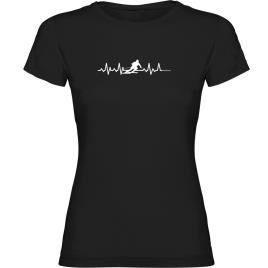 Camiseta De Manga Curta Skiing Heartbeat L Black