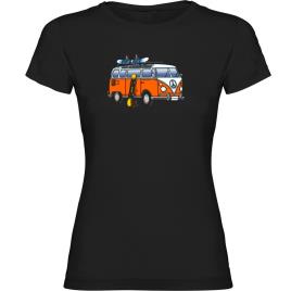 Camiseta De Manga Curta Hippie Van Snowboard S Black