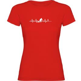 Camiseta De Manga Curta Skiing Heartbeat XL Red