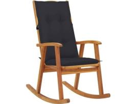 Cadeira de Baloiço  com Almofadões (Castanho - Madeira de Acácia - 57 x 100 x 117 cm)