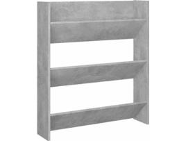 Sapateira VIDAXL 2 Unidades (Cinzento - Aglomerado de Madeira - 80x18x90 cm)