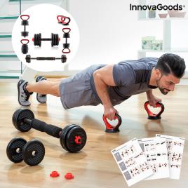 Conjunto de Pesos Ajustáveis 6em1 com Guia de Exercícios Sixfit 