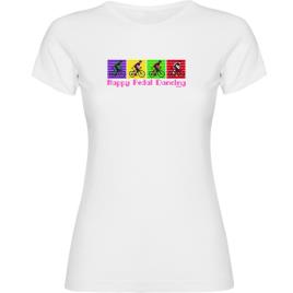 Camiseta De Manga Curta Happy Pedal Dancing S White