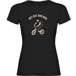 Camiseta De Manga Curta Get Out And Bmx M Black