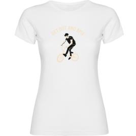 Camiseta De Manga Curta Get Out And Bmx L White