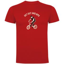 Camiseta De Manga Curta Get Out And Bmx 2XL Red