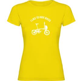 Camiseta De Manga Curta I Like To Ride Bikes S Yellow
