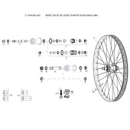 Wheel Decal Kit 3zero 29 Moto Silver Single Rim One Size Silver