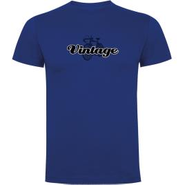 Camiseta De Manga Curta Vintage L Royal Blue