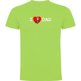 Camiseta De Manga Curta I Love Dad XL Light Green