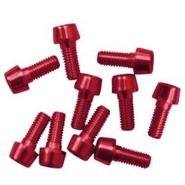 Msc Parafusos Anodizado Alu7075t6 10 Unidades M5 x 5 mm Red