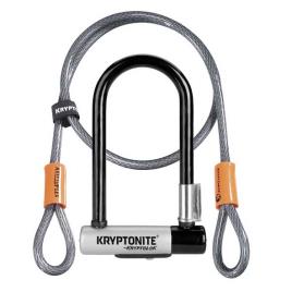 Kryptonite U-lock Com Cabo Flexível De Cadeado Kryptolok Series 2 Mini 7 8.2 x 17.8 cm Grey