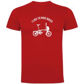 Camiseta De Manga Curta I Like To Ride Bikes L Red