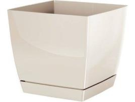 Vaso  Coubi Square P (Beis - 15.5 x 15.5 x 14.2 cm)