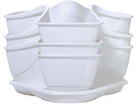 Conjunto de Vasos PROSPERPLAST Suspensos Coubi Herbal (Branco)